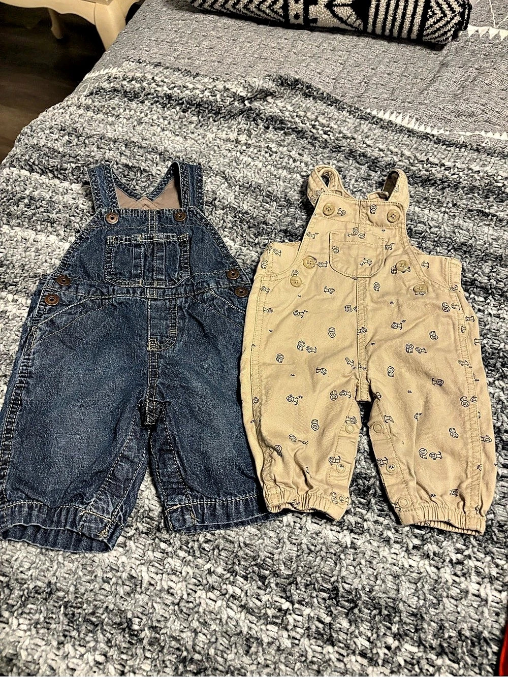 Baby Overalls Set Blue & Beige